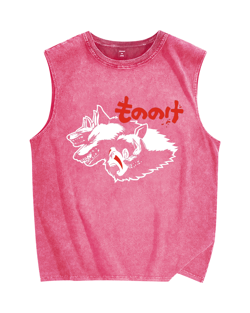 Mononoke Vintage Distressed Washed Tank Top