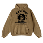 Okinawa Hattori Hanzo Vintage Washed Thick Cotton Hoodie