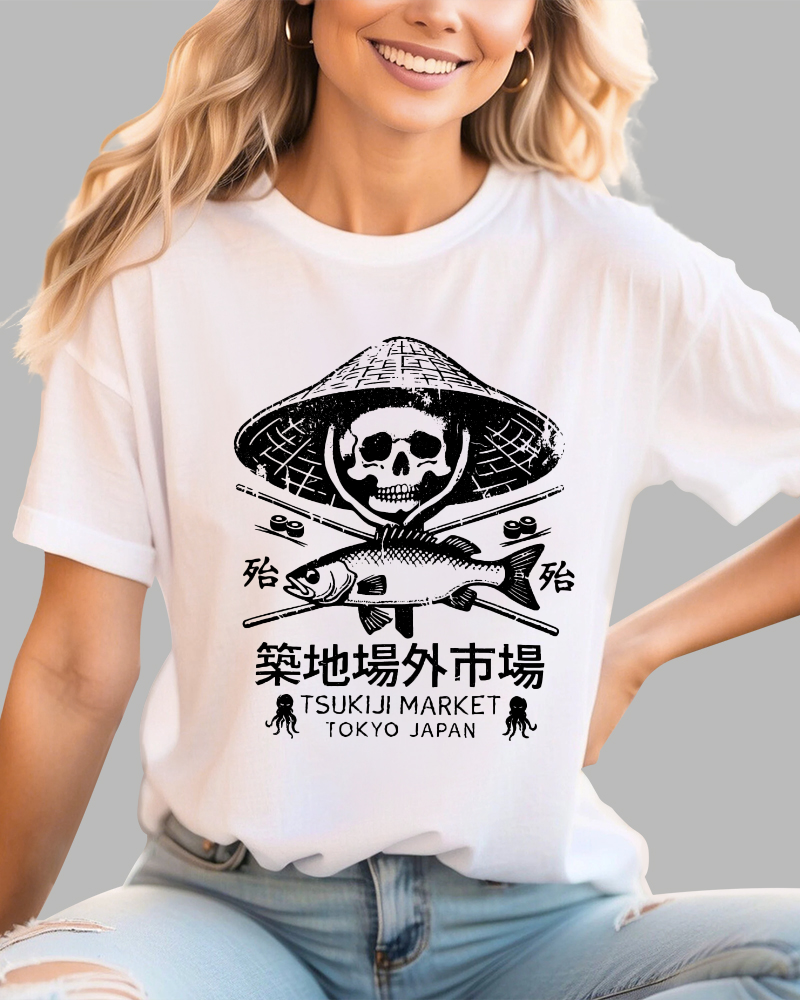 Off Site Market of Tsukiji Cotton casual T-shirt