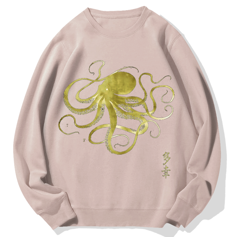 Japanese Octopus Geek Cotton Sweatshirt