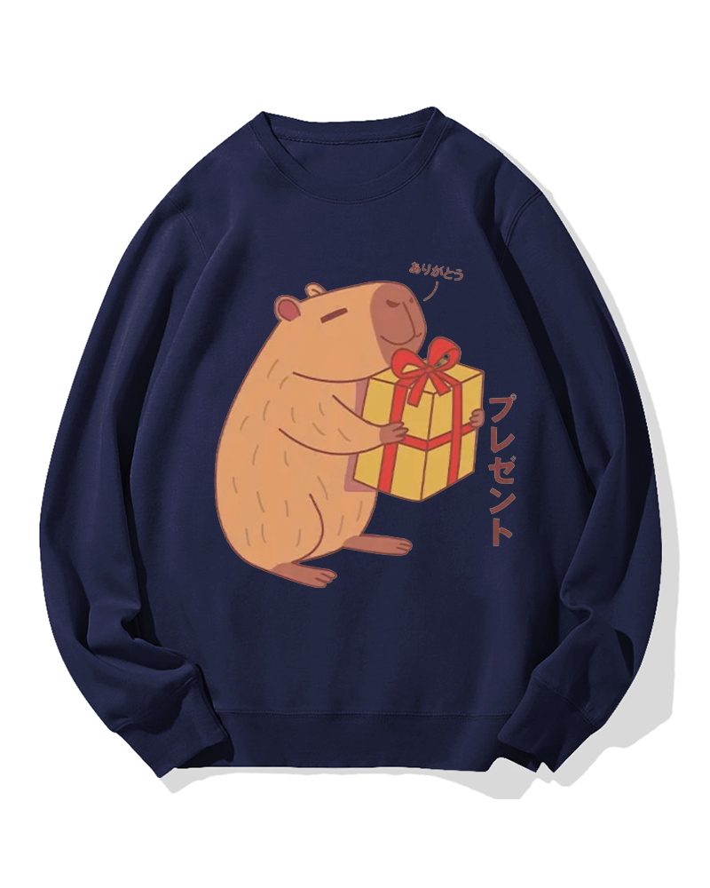 A present for Capybara Cotton Sweatshirt