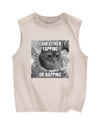 Yapping or Napping Vintage Distressed Washed Tank Top