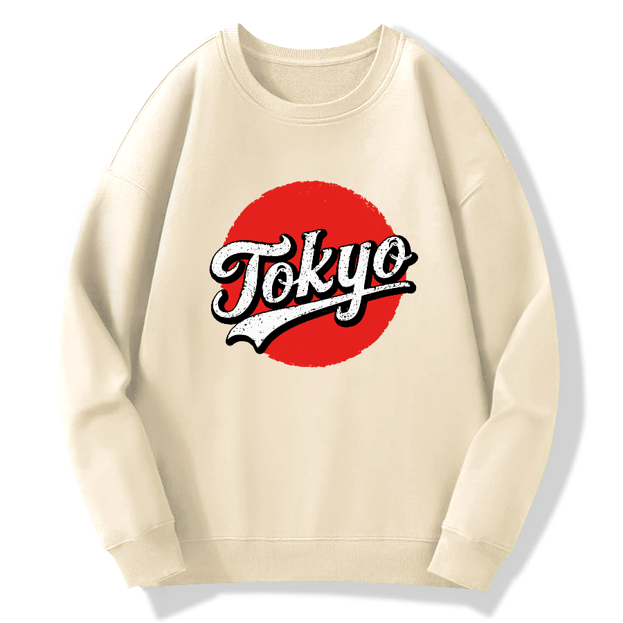 Retro Tokyo Cotton Pullover Sweatshirt