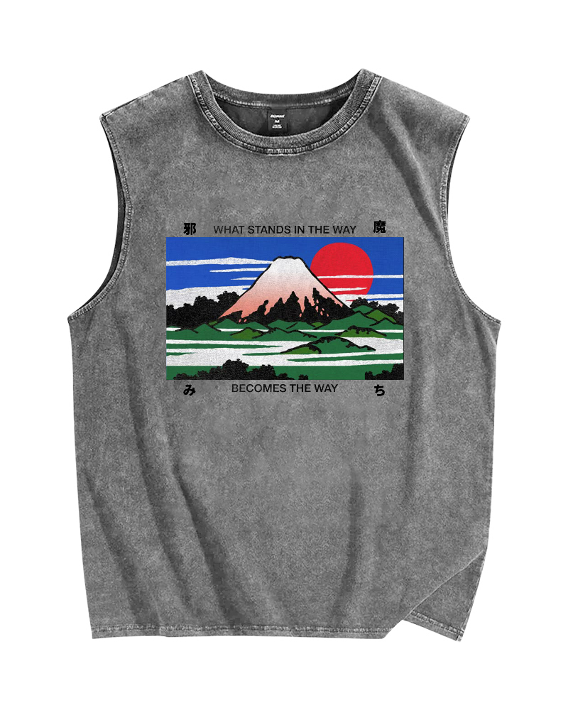What stand in the way become the way Japanese proverbs Vintage Distressed Washed Tank Top