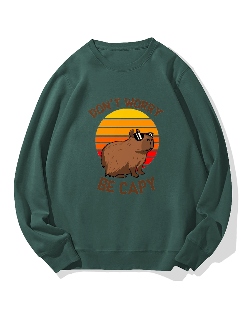 “Don't worry，be capy”Cotton Sweatshirt