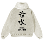 Bruce Lee Water Vintage Washed Cotton Back Art Hoodie