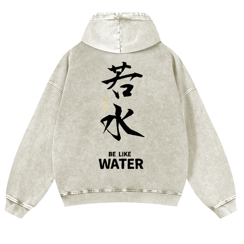 Bruce Lee Water Vintage Washed Cotton Back Art Hoodie