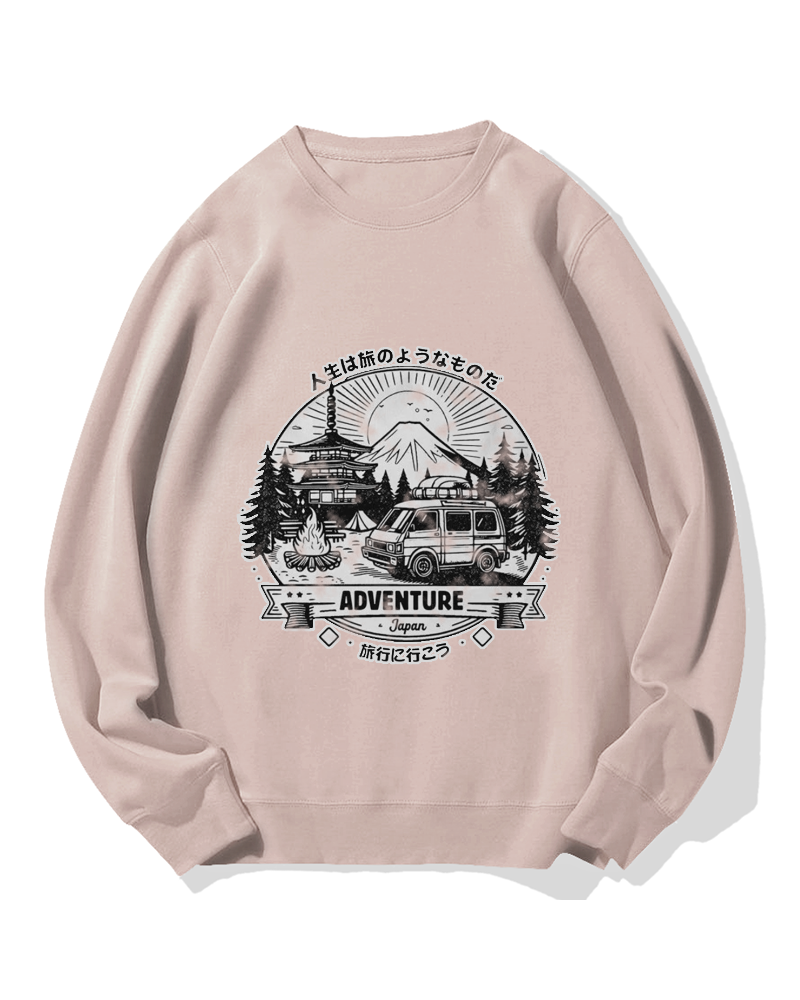 Adventure Travel in Japan Cotton Sweatshirt