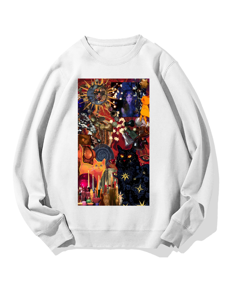 Mysterious Cat Cotton Sweatshirt