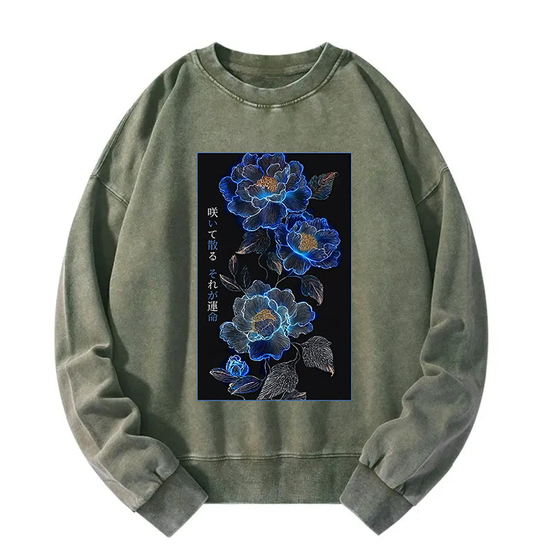 The Sea Of Flowers In The Darkness Washed Sweatshirt