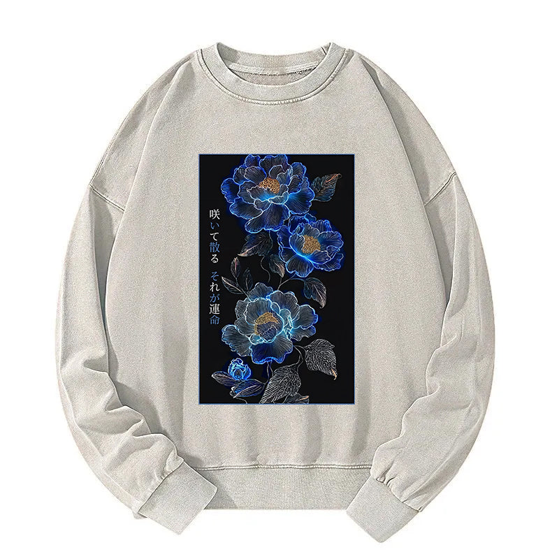 The Sea Of Flowers In The Darkness Washed Sweatshirt