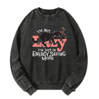 Energy Save Mode Cat Washed Sweatshirt