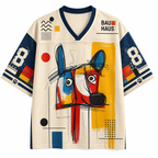 Bauhaus Abstract Color Block Dog Jersey Shirts