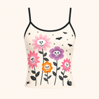 Cute Skull Flower Lounge Top & Elasticated Trousers Two-Piece Set