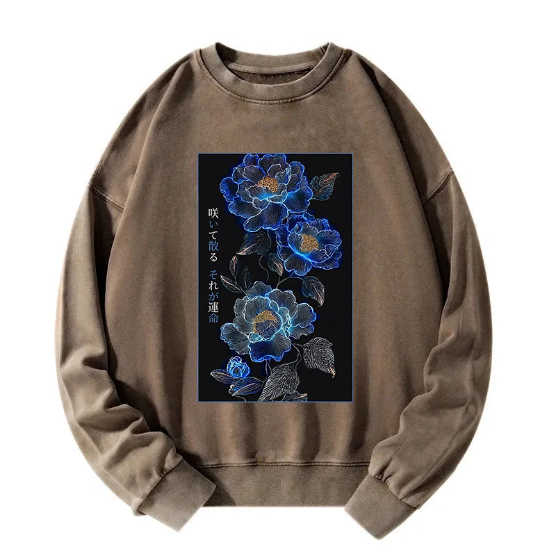 The Sea Of Flowers In The Darkness Washed Sweatshirt