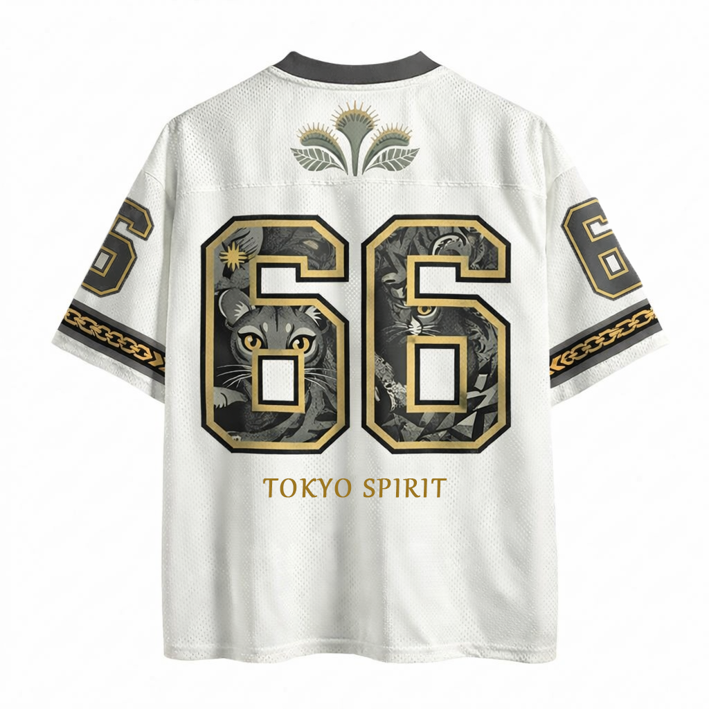 Retro Japanese Wild Cat Jersey Shirts