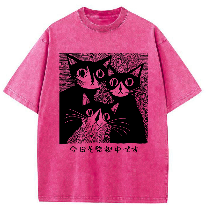 Unisex Feline Surveillance Squad Washed T-Shirt