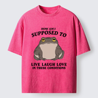 Unisex Frog Life Crisis Washed T-Shirt