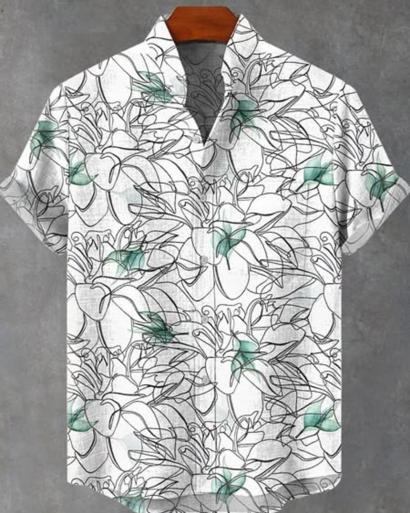 Coveshe Japanese flower  style Hawaiian Shirt