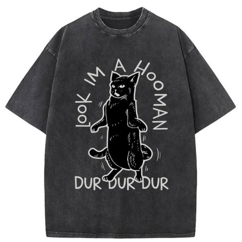 Dancing Cat Washed T-Shirt