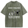 Reject Evolution Return To Monkey Funny Washed T-Shirt