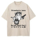 Strawberry Jam Cat Washed T-Shirt