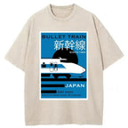 Japanese Shinkansen Poster Washed T-Shirt