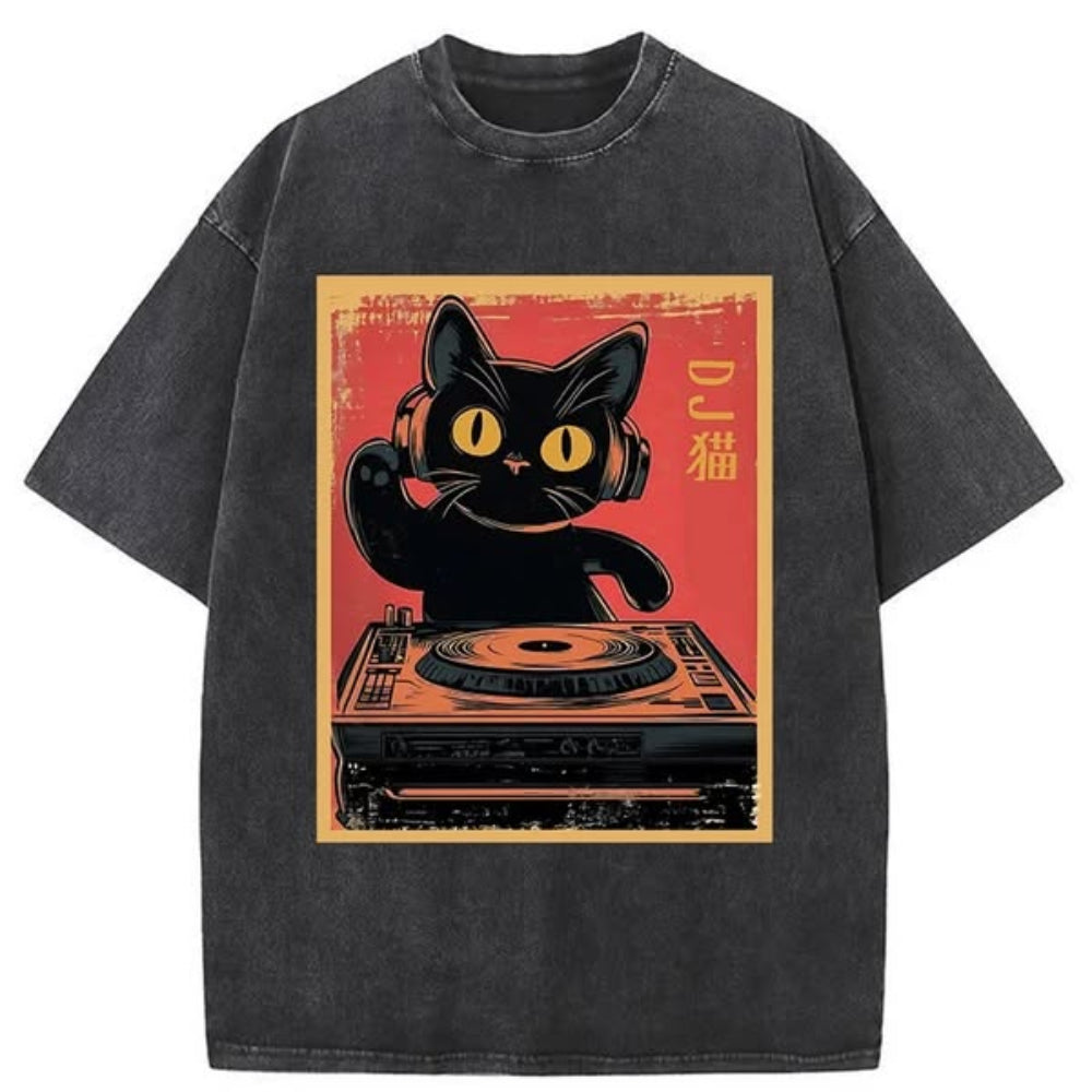 DJ Cat Washed T-Shirt