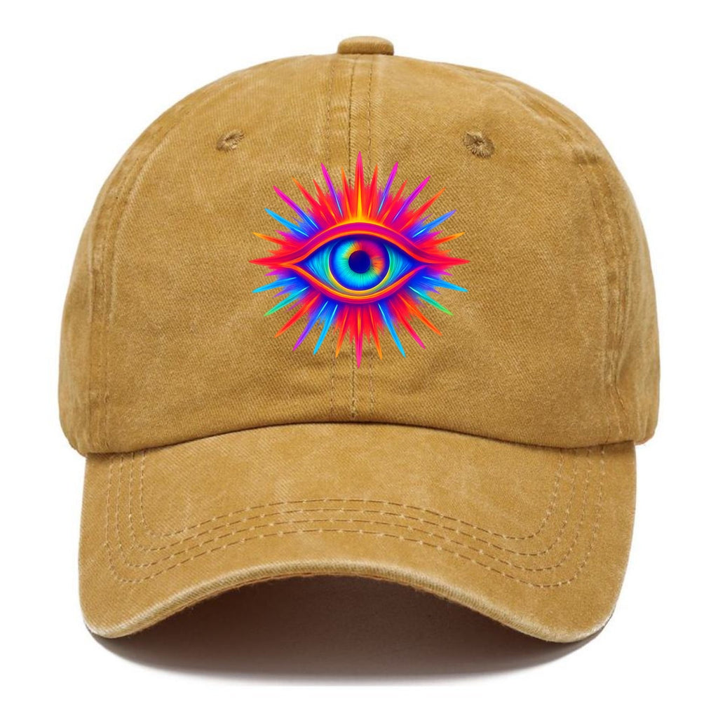 Rainbow Third Eye - Prismatic eye radiat Washed Cap