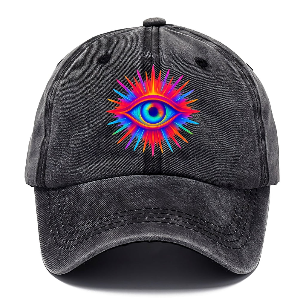 Rainbow Third Eye - Prismatic eye radiat Washed Cap