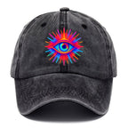Rainbow Third Eye - Prismatic eye radiat Washed Cap