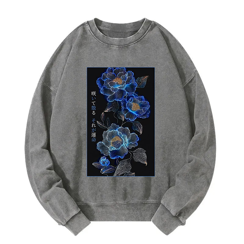 The Sea Of Flowers In The Darkness Washed Sweatshirt