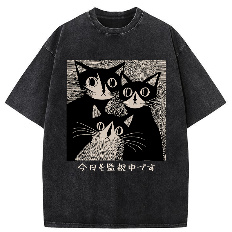 Unisex Feline Surveillance Squad Washed T-Shirt