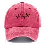 Heartbeat Butterfly Washed Cap