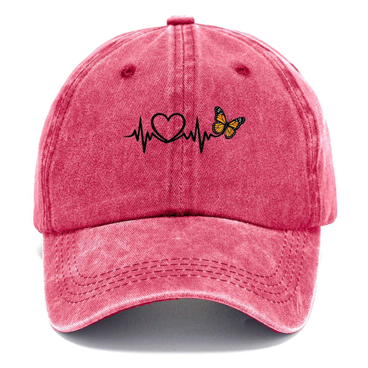 Heartbeat Butterfly Washed Cap