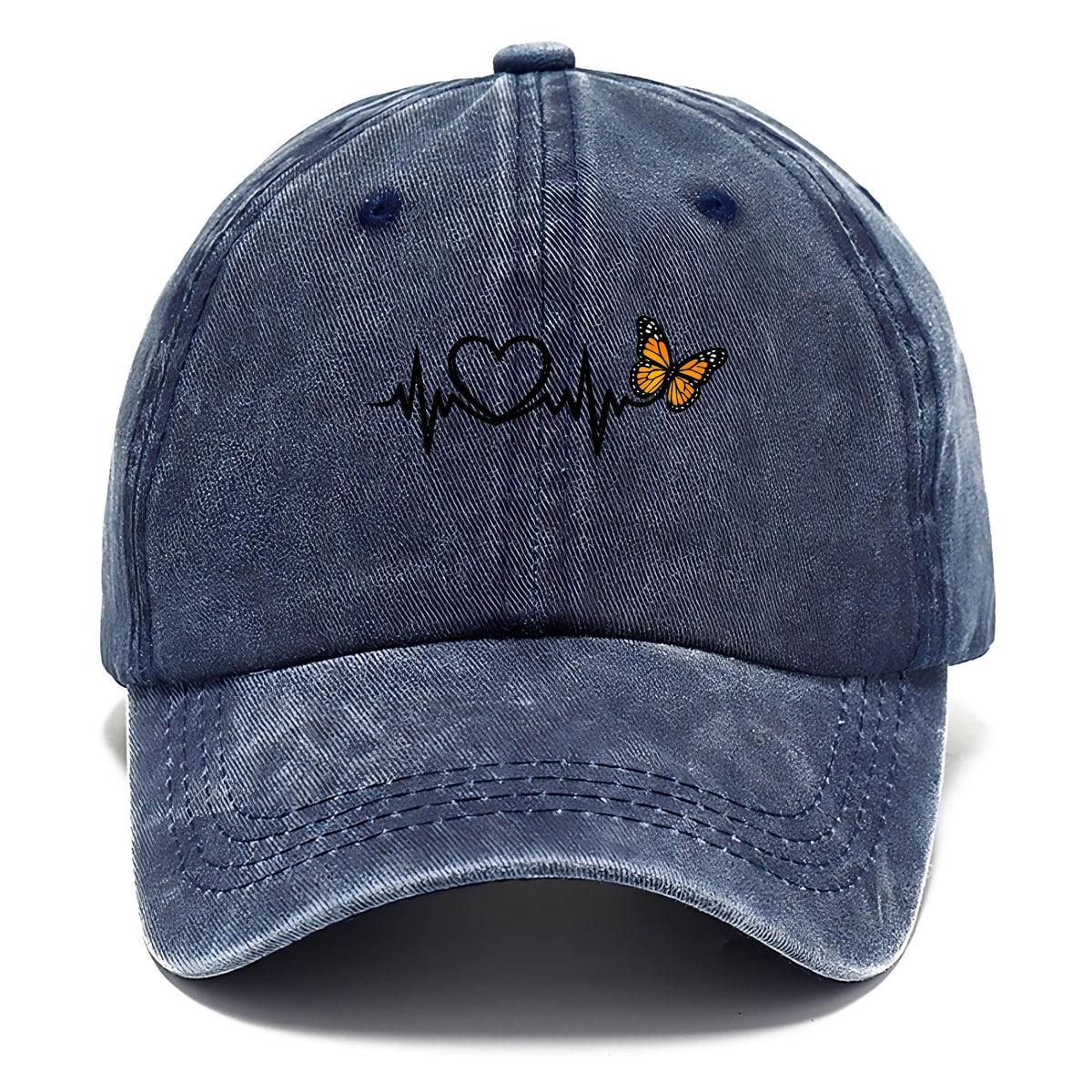 Heartbeat Butterfly Washed Cap