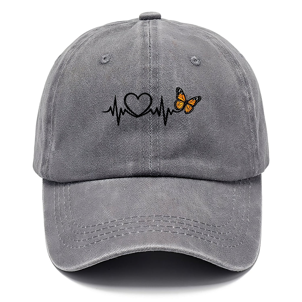 Heartbeat Butterfly Washed Cap