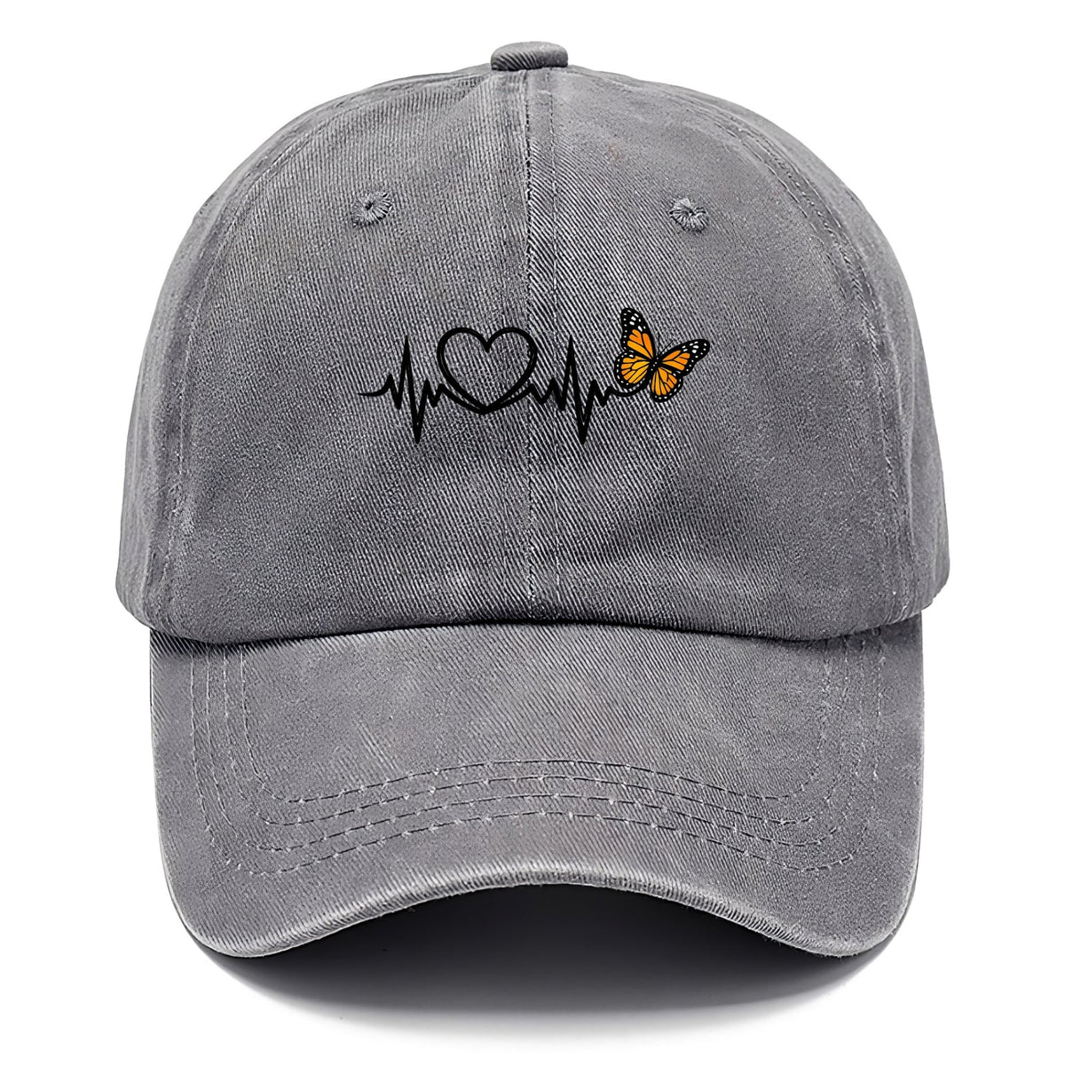 Heartbeat Butterfly Washed Cap