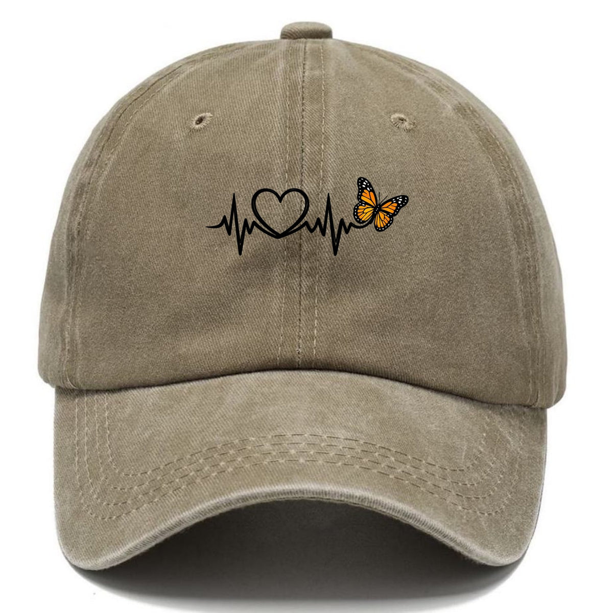 Heartbeat Butterfly Washed Cap