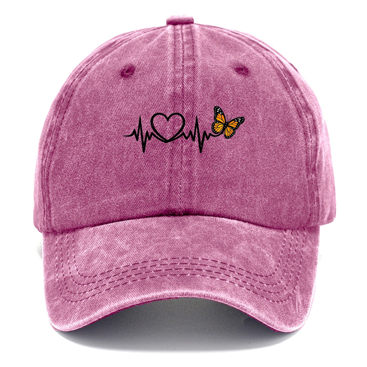 Heartbeat Butterfly Washed Cap