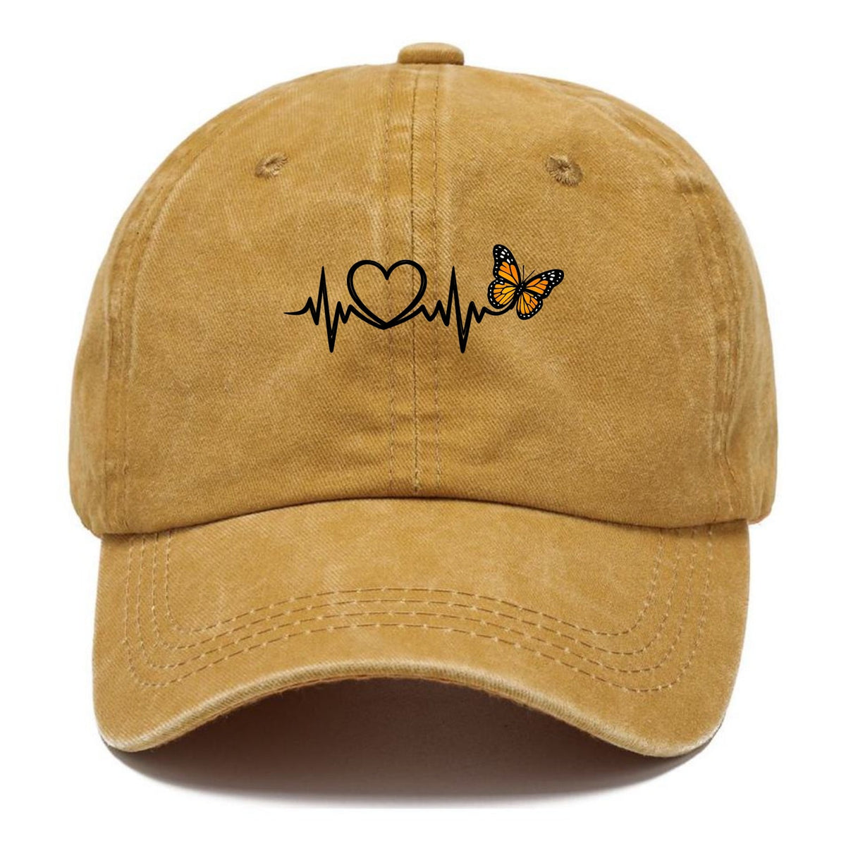 Heartbeat Butterfly Washed Cap