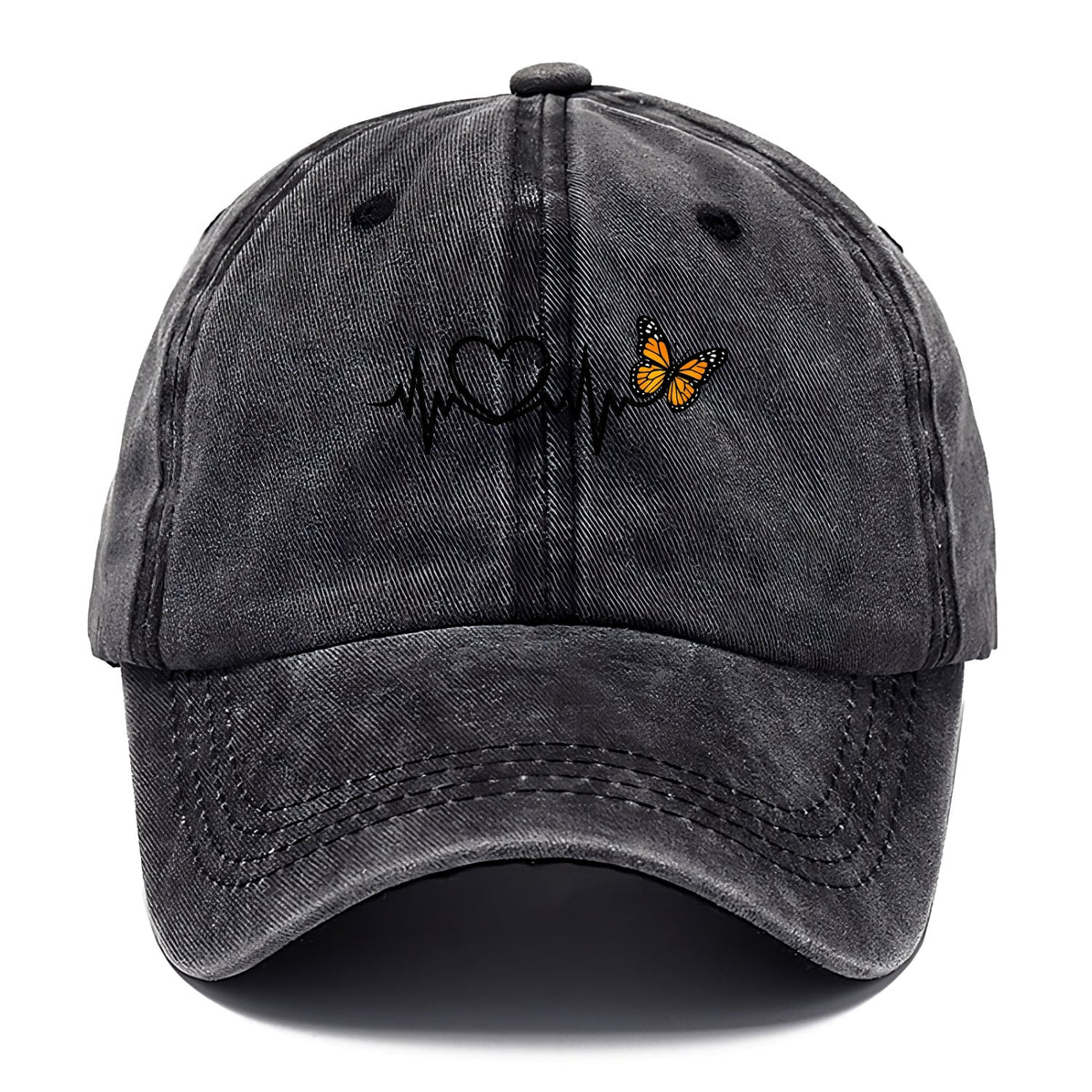 Heartbeat Butterfly Washed Cap