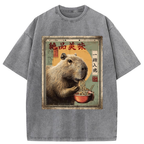 Unisex Capybara's Ultimate Feast Washed T-Shirt