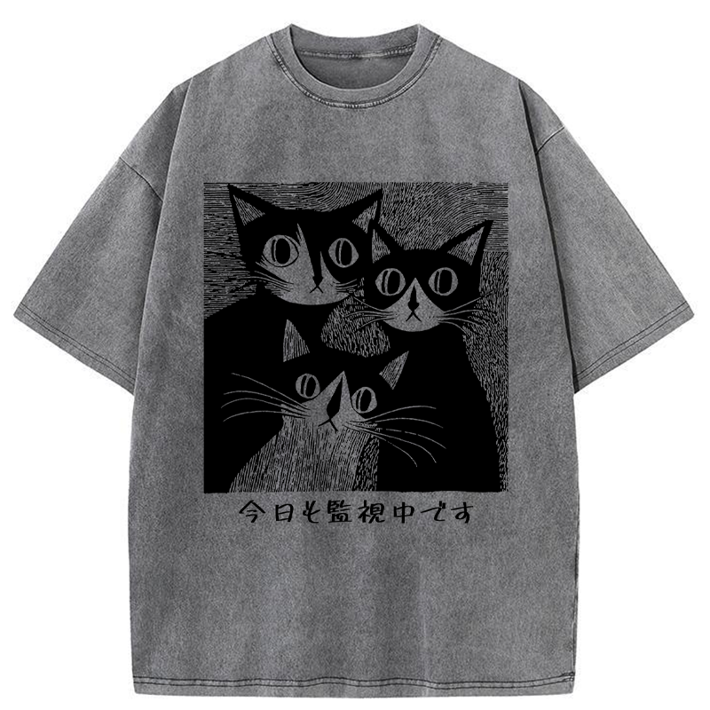 Unisex Feline Surveillance Squad Washed T-Shirt