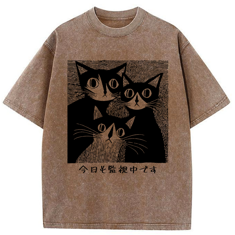 Unisex Feline Surveillance Squad Washed T-Shirt