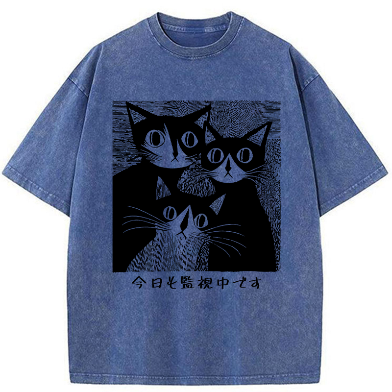 Unisex Feline Surveillance Squad Washed T-Shirt