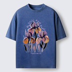 "Be Still and Know"Psalm 46:10 Iris Floral Washed T-Shirt