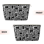 Abstract Block Cat Printed Makeup Bag