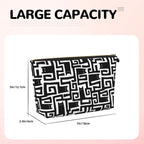 Abstract Block Cat Printed Makeup Bag