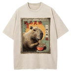 Unisex Capybara's Ultimate Feast Washed T-Shirt